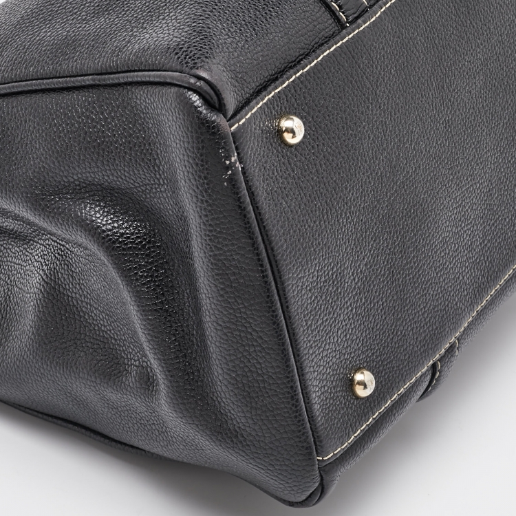 Pre Owned CH Carolina Herrera Black Leather Matteo Tote