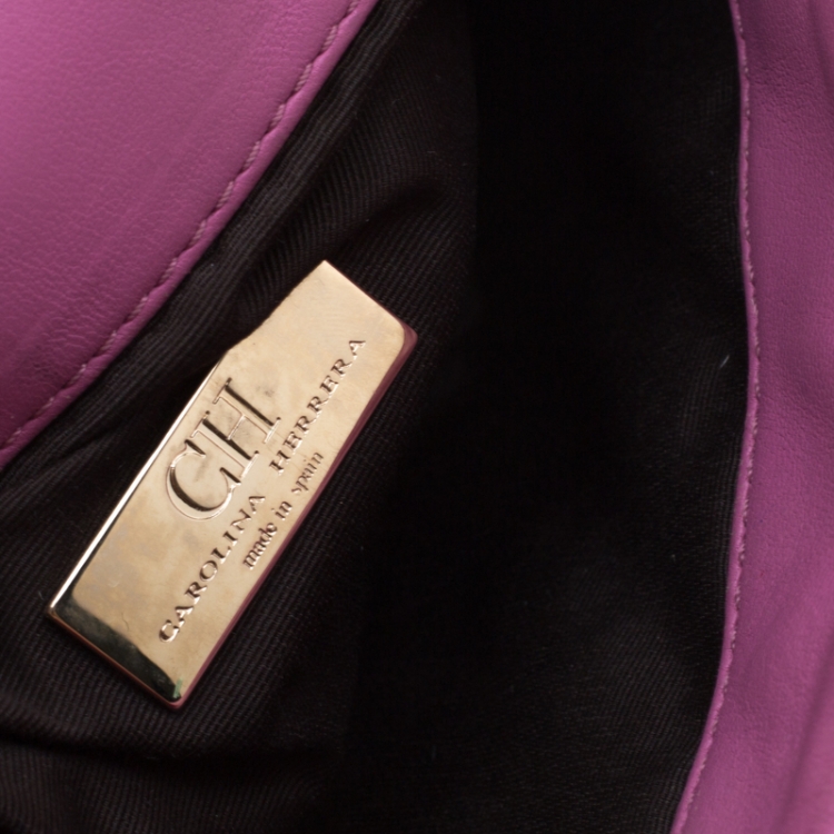 Pre Owned Carolina Herrera Pink Quilted Leather Shoulder Bag