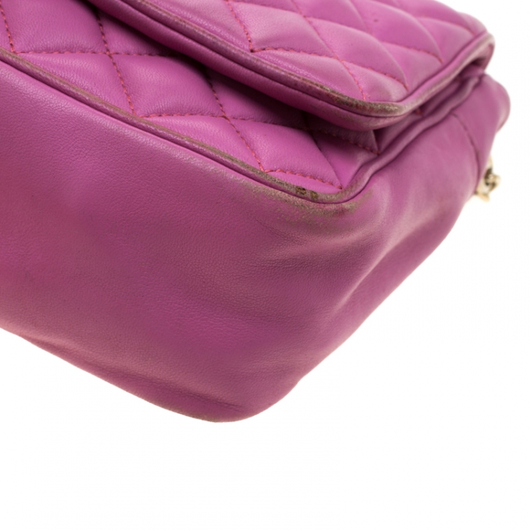 Pre Owned Carolina Herrera Pink Quilted Leather Shoulder Bag