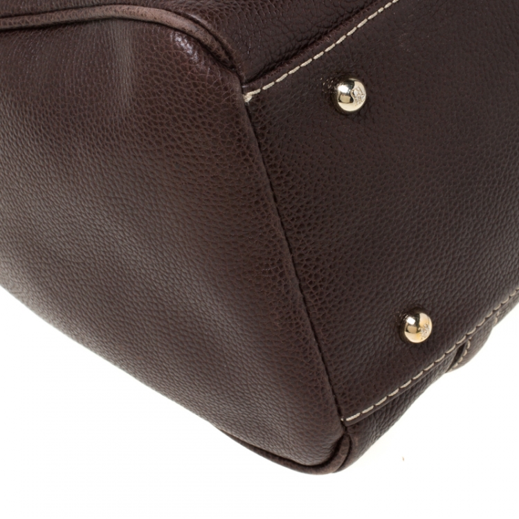 Pre Owned CH Carolina Herrera Brown Leather Andy Boston Bag