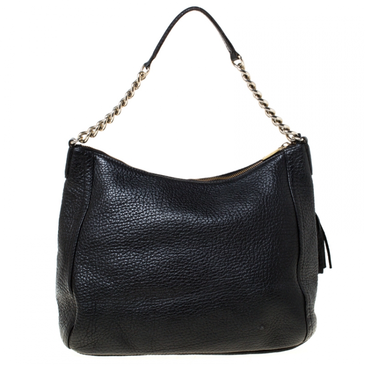 Pre Owned Carolina Herrera Black Leather Maria Shoulder Bag