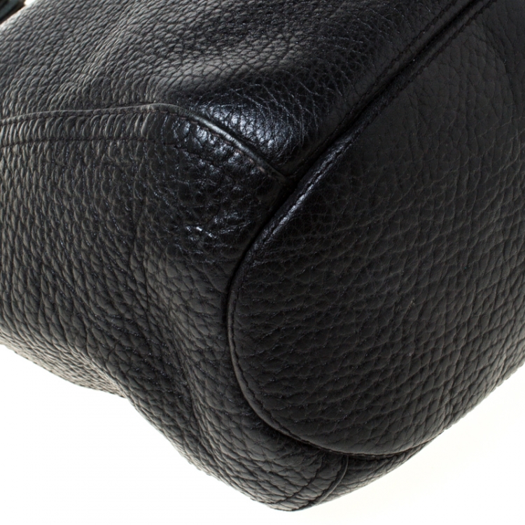 Pre Owned Carolina Herrera Black Leather Maria Shoulder Bag