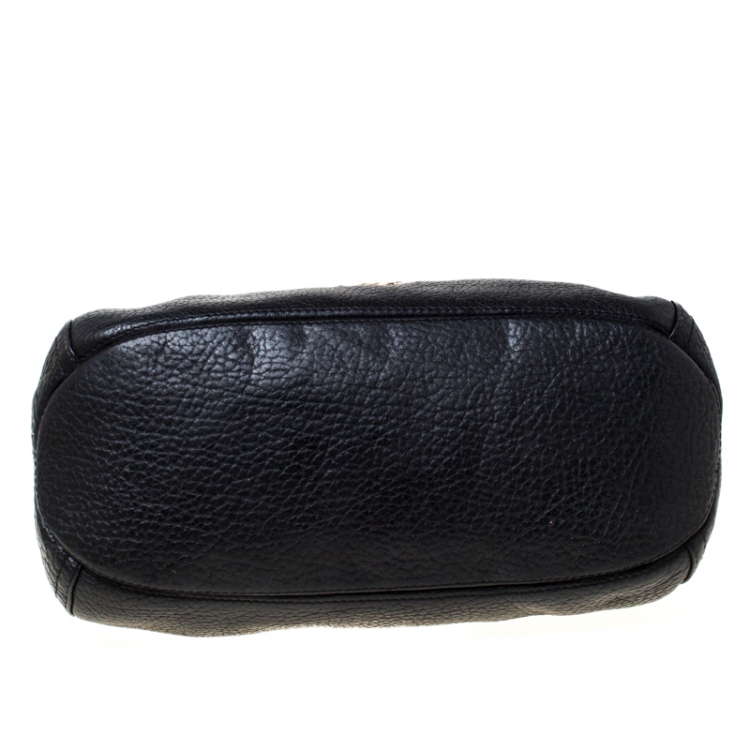 Pre Owned Carolina Herrera Black Leather Maria Shoulder Bag