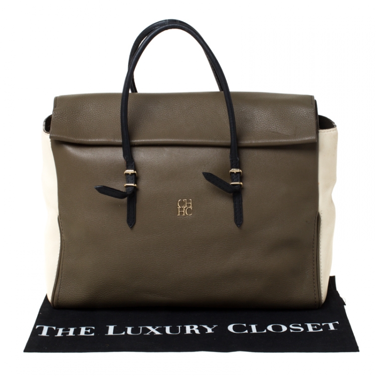 Pre Owned Carolina Herrera Multicolor Leather Tempo Collection Adagio Tote                