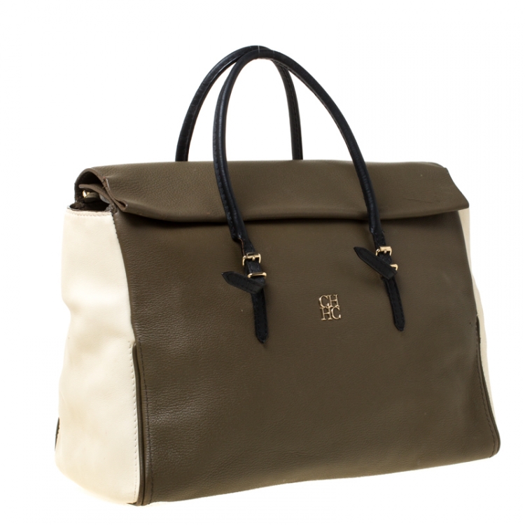 Pre Owned Carolina Herrera Multicolor Leather Tempo Collection Adagio Tote                