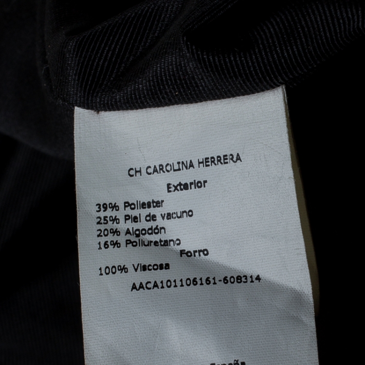 Pre Owned CH Carolina Herrera Black Monogram Canvas and Leather Tote 