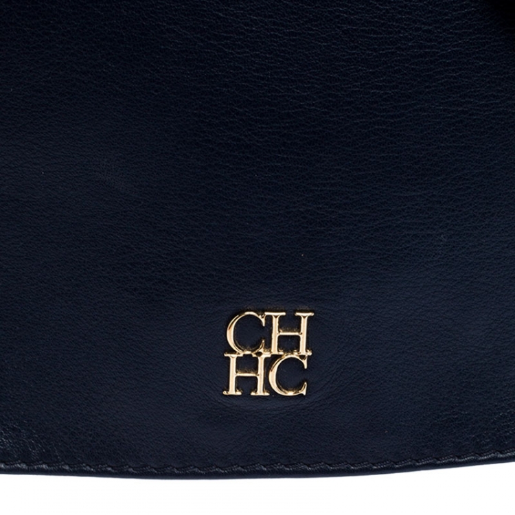Pre Owned  Carolina Herrera Blue Leather New Baltazar Flap Shoulder Bag 