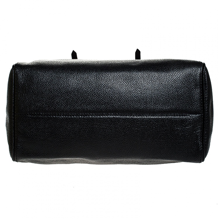 Pre Owned Carolina Herrera Black Leather Tempo Collection Adagio Tote