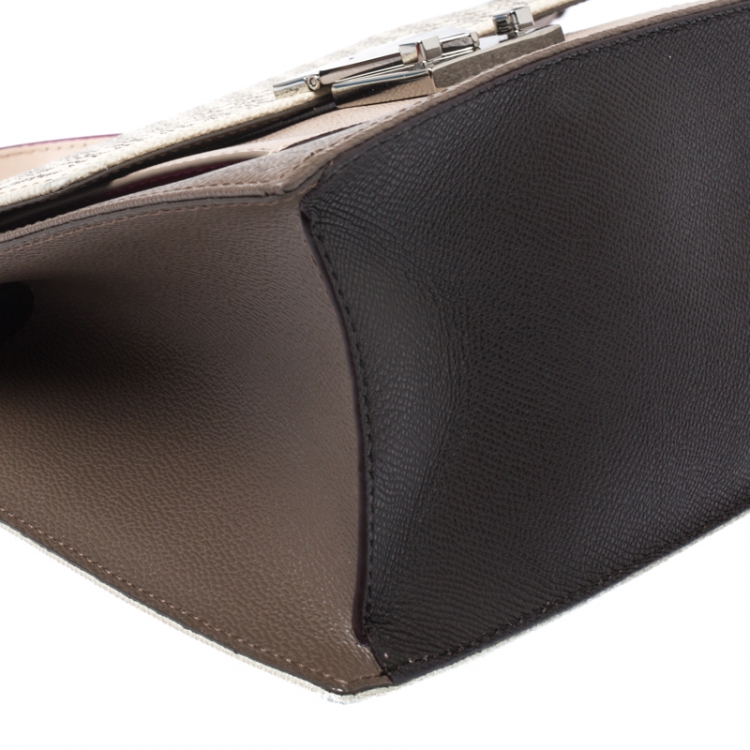 Pre Owned Carolina Herrera Multicolor Monogram Coated Canvas and Leather Top Handle Bag
