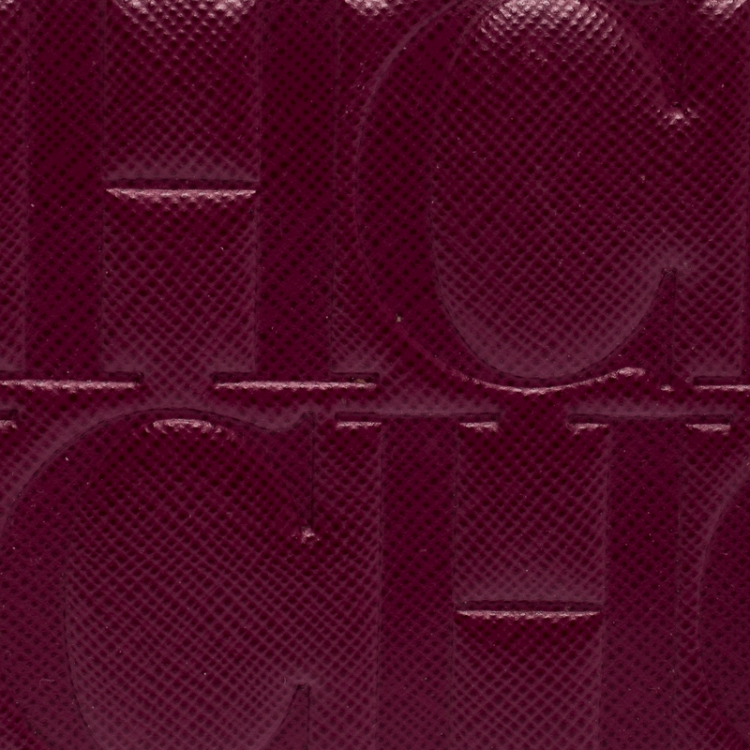 Pre Owned Carolina Herrera Magenta Monogram Leather Continental Wallet