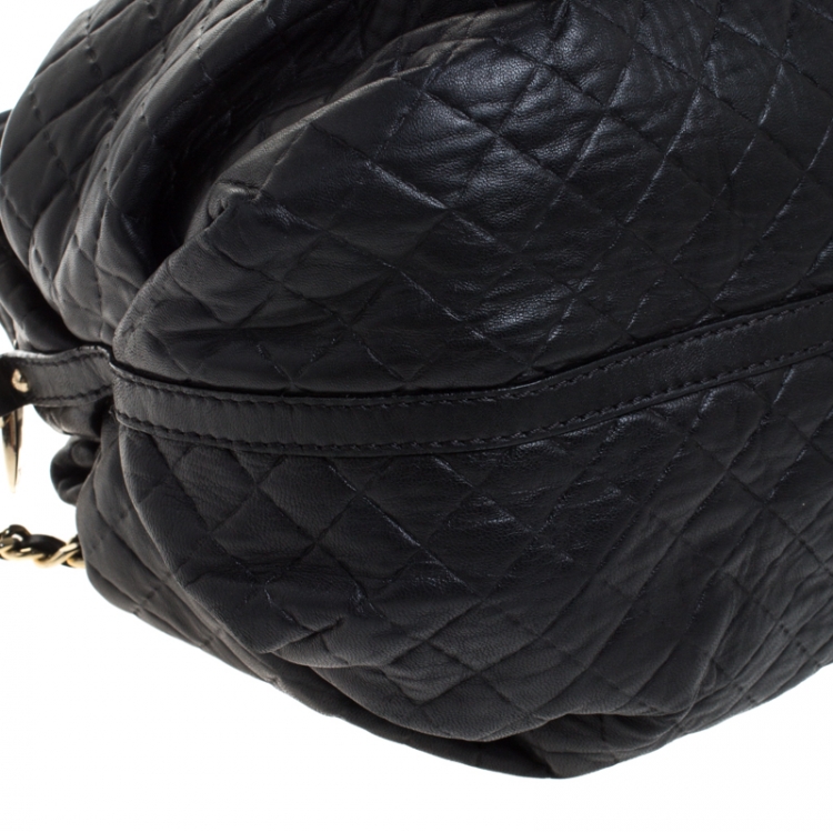 Pre Owned Carolina Herrera Black Quilted Leather Top Handle Bag