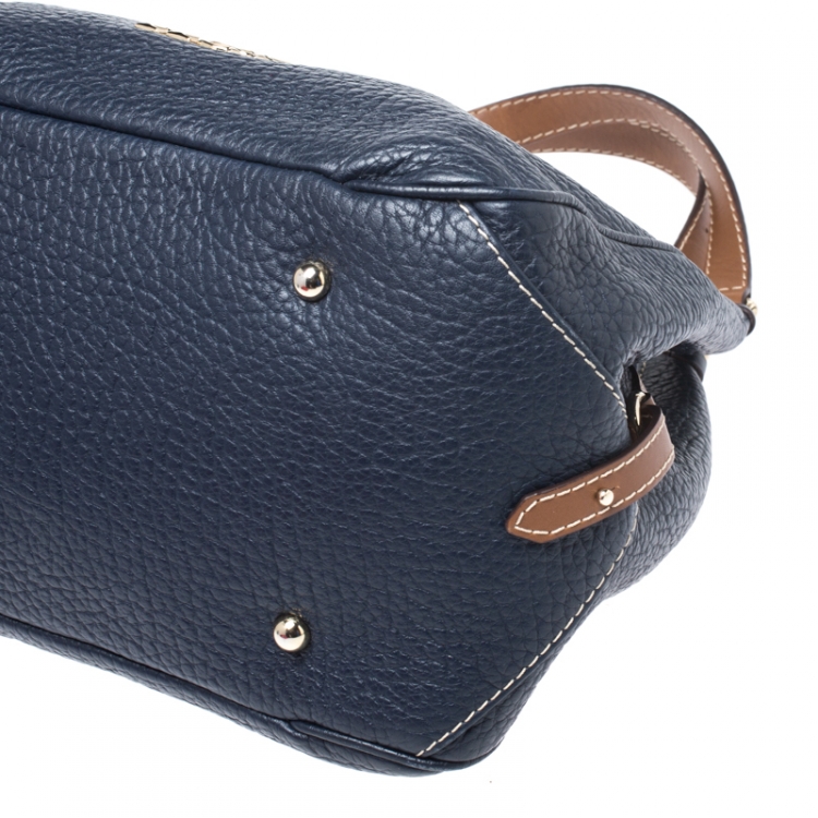 Pre Owned Carolina Herrera Blue/Brown Leather Shoulder Bag