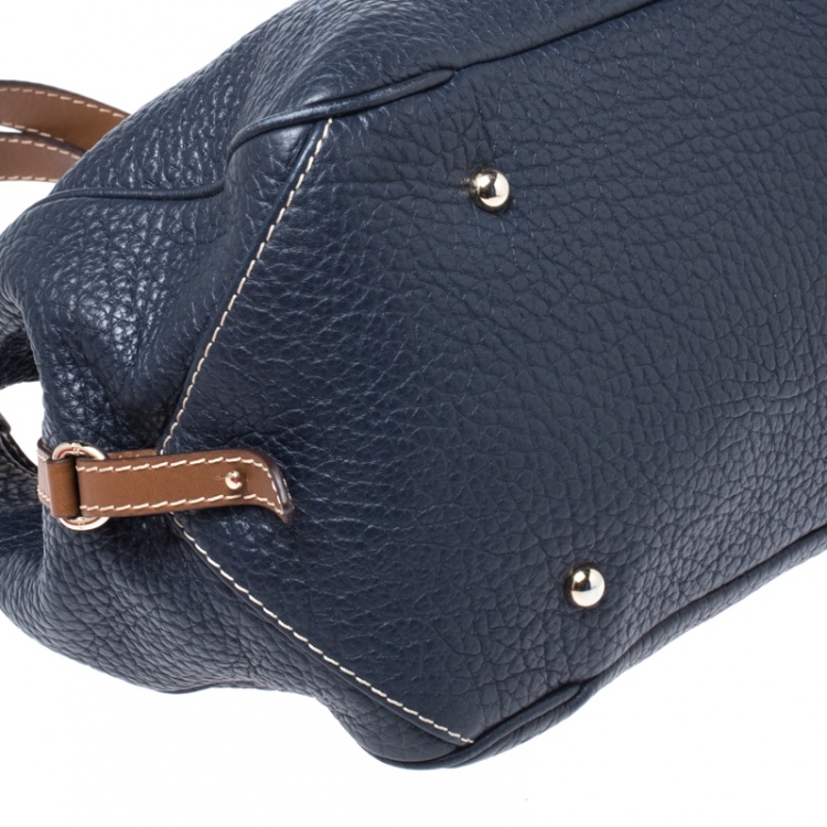 Pre Owned Carolina Herrera Blue/Brown Leather Shoulder Bag