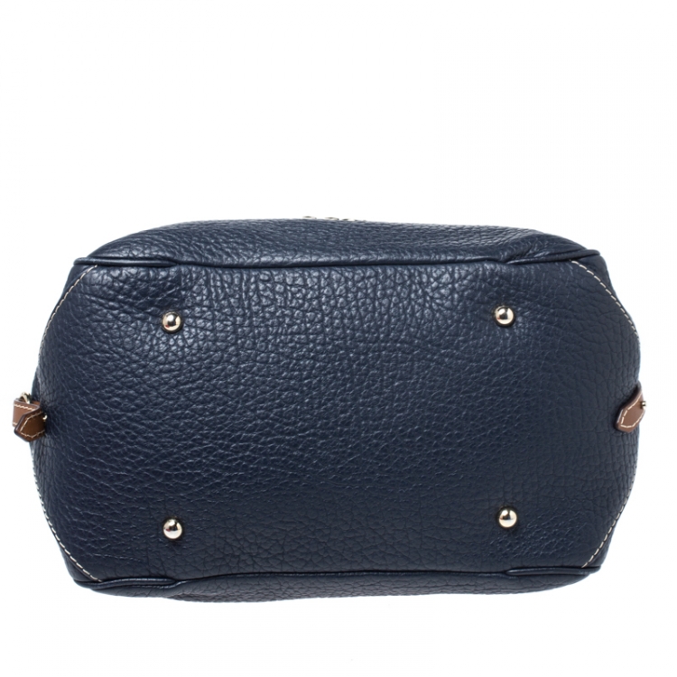 Pre Owned Carolina Herrera Blue/Brown Leather Shoulder Bag