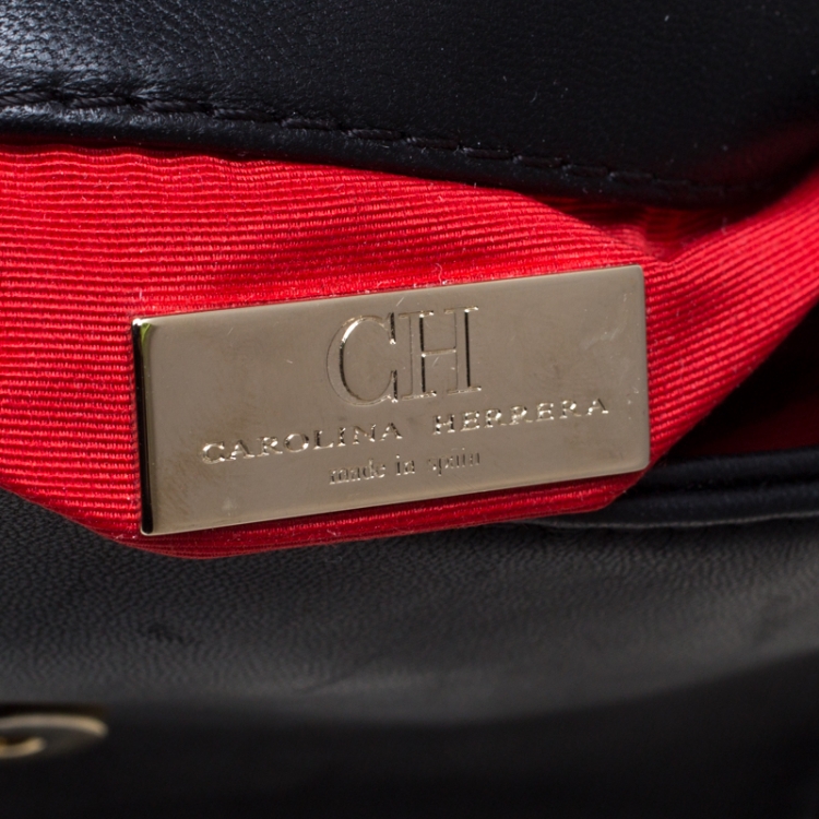 مملوكة مسبقًا Carolina Herrera Black Quilted Leather Tassel Shoulder Bag