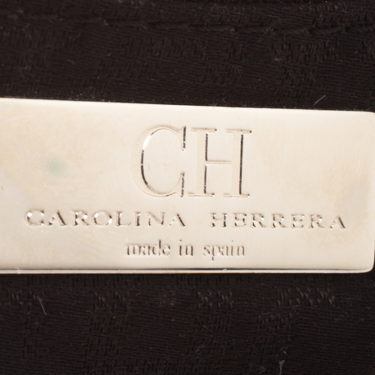 Pre Owned Carolina Herrera Mustard Yellow Leather Drawstring Tote