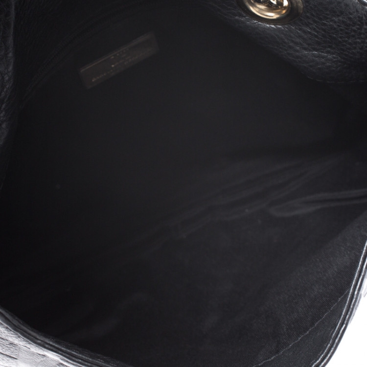 مملوكة مسبقًا Carolina Herrera Black Monogram Leather Audrey Shoulder Bag