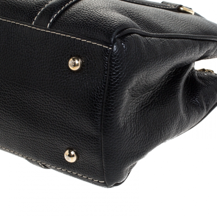 Pre Owned Carolina Herrera Black Leather Andy Boston Bag