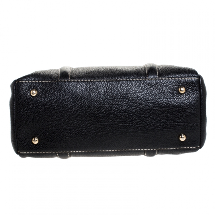 Pre Owned Carolina Herrera Black Leather Andy Boston Bag