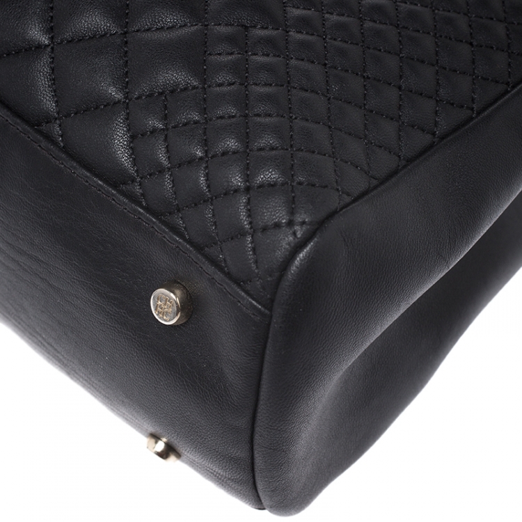 Pre Owned Carolina Herrera Black Leather Tassel Shoulder Bag