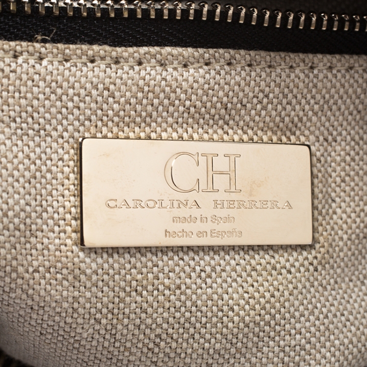 Pre Owned Carolina Herrera Black Leather Tassel Shoulder Bag