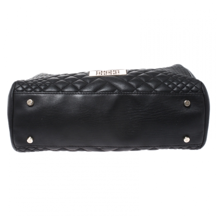 Pre Owned Carolina Herrera Black Leather Tassel Shoulder Bag