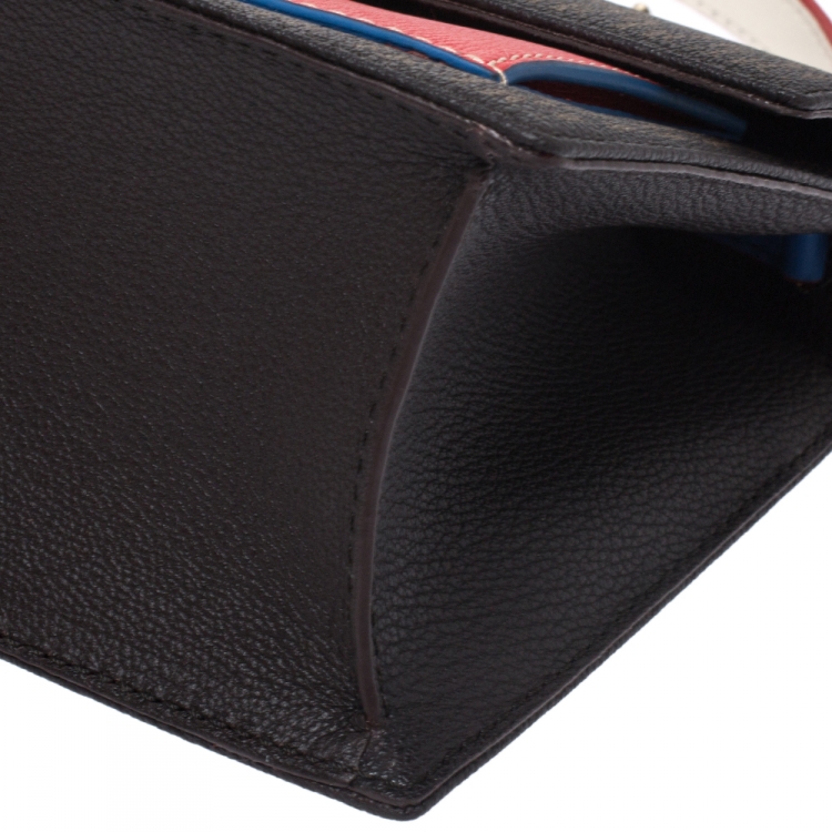 Pre Owned Carolina Herrera Monogram Leather Small Crossbody Bag 