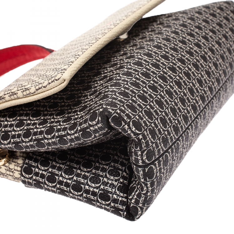 مملوكة مسبقًا Carolina Herrera Multicolor Monogram Coated Canvas and Leather Crossbody Bag