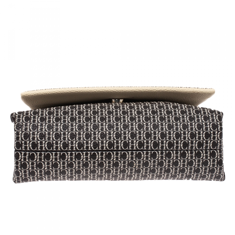 مملوكة مسبقًا Carolina Herrera Multicolor Monogram Coated Canvas and Leather Crossbody Bag