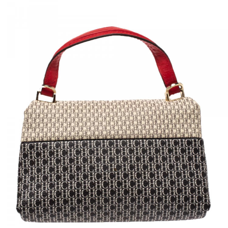 مملوكة مسبقًا Carolina Herrera Multicolor Monogram Coated Canvas and Leather Crossbody Bag