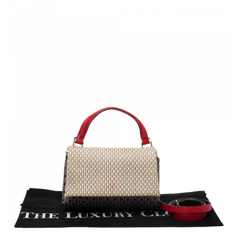 مملوكة مسبقًا Carolina Herrera Multicolor Monogram Coated Canvas and Leather Crossbody Bag