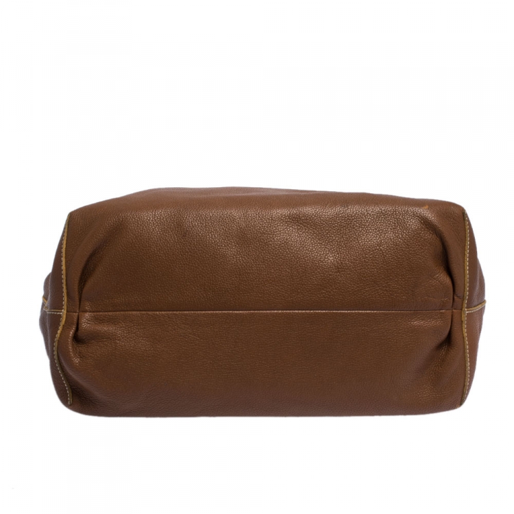 مملوكة مسبقًا Carolina Herrera Brown Leather Shopper Tote