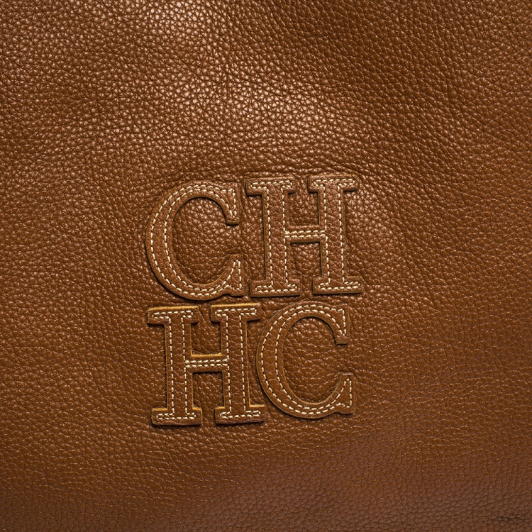 مملوكة مسبقًا Carolina Herrera Brown Leather Shopper Tote