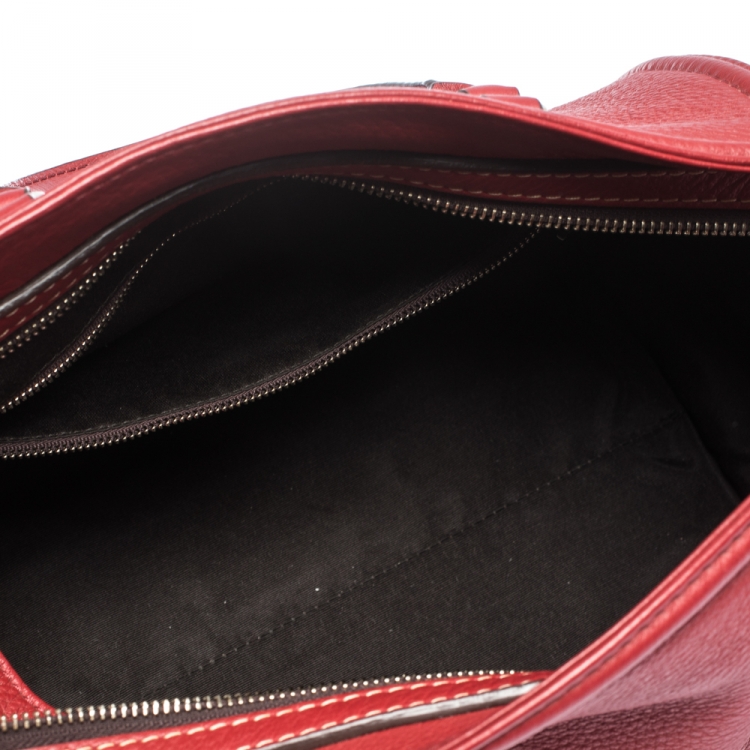 Pre Owned Carolina Herrera Red Leather Satchel
