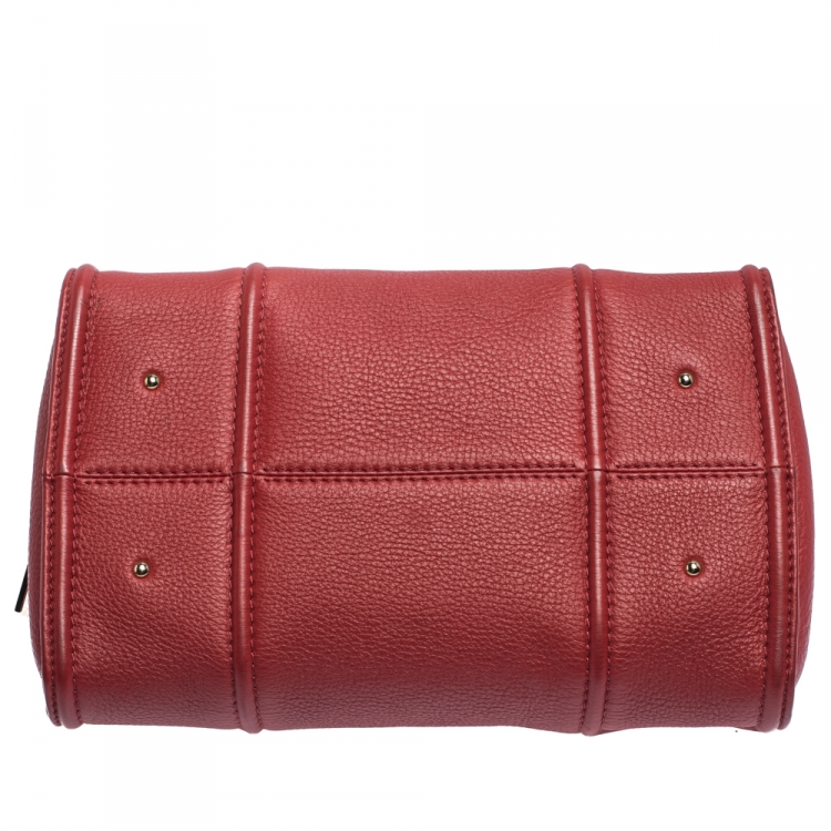Pre Owned Carolina Herrera Red Leather Satchel