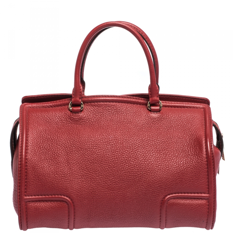 Pre Owned Carolina Herrera Red Leather Satchel