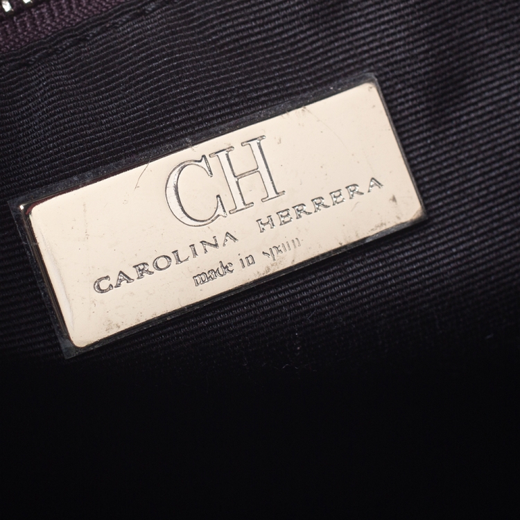 Pre Owned Carolina Herrera Multicolor Coated Canvas Front Pocket Tote
