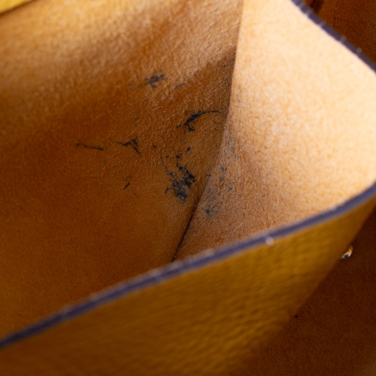 Pre Owned Carolina Herrera Yellow Leather Tote