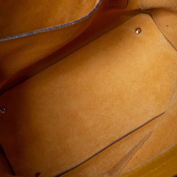 Pre Owned Carolina Herrera Yellow Leather Tote