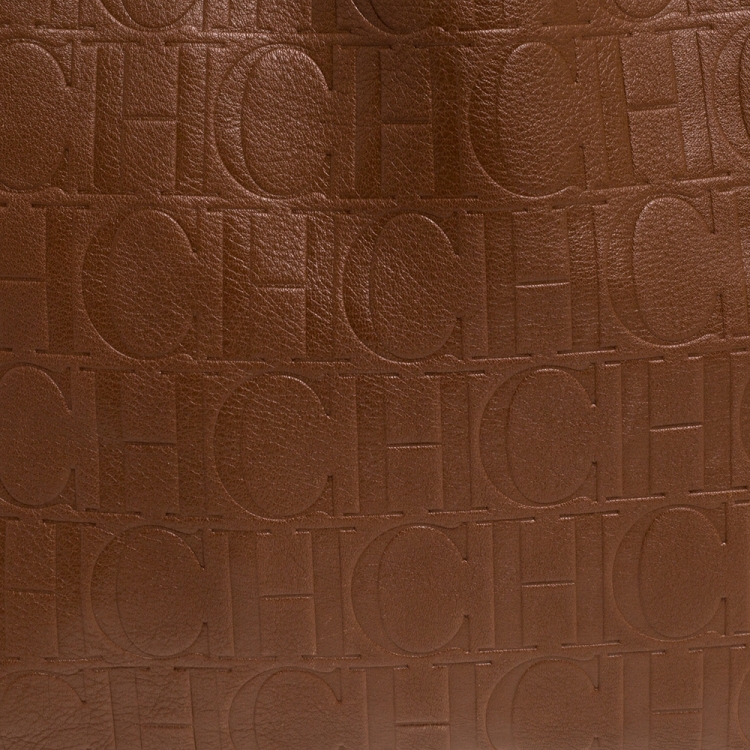 Pre Owned Carolina Herrera Brown Monogram Leather Matryoshka Tote