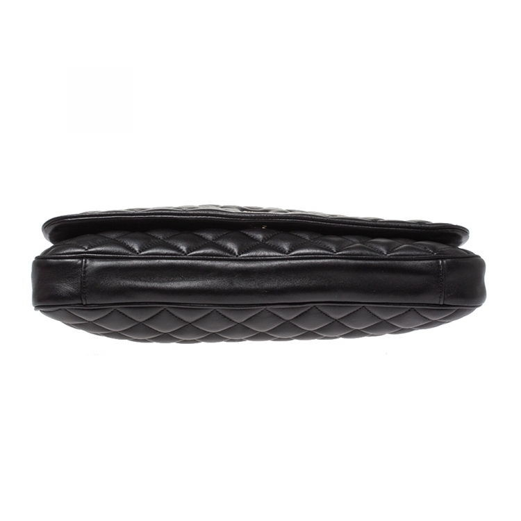 مملوكة مسبقًا Carolina Herrera Black Quilted Leather Flap Chain Shoulder Bag