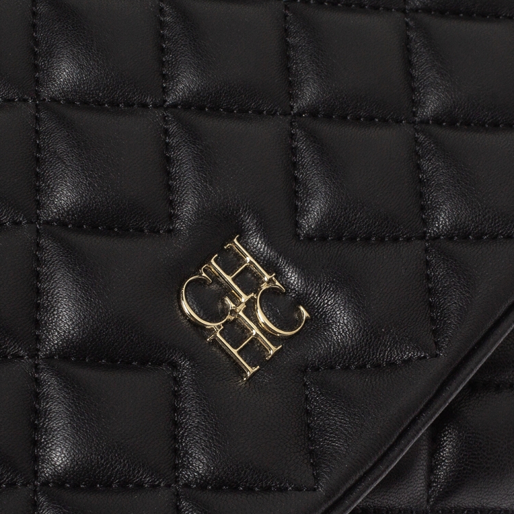 مملوكة مسبقًا Carolina Herrera Black Quilted Leather Flap Chain Shoulder Bag