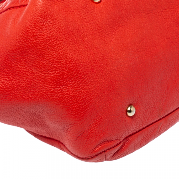 مملوكة مسبقًا CH Carolina Herrera Red Monogram Leather Audrey Tote