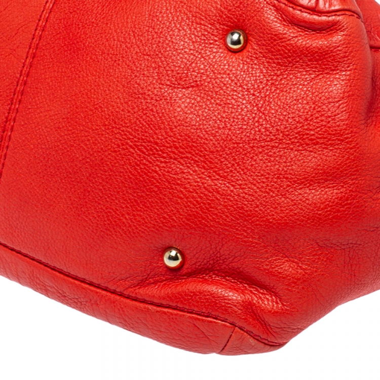 مملوكة مسبقًا CH Carolina Herrera Red Monogram Leather Audrey Tote