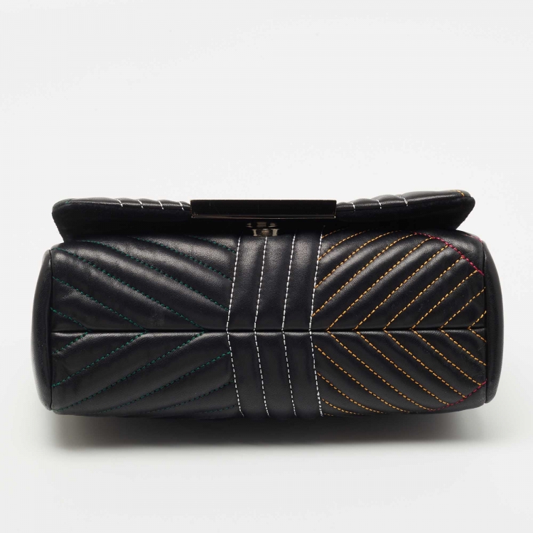 Pre Owned CH Carolina Herrera Black Quilted Leather Shoulder Bag