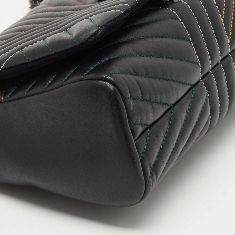 Pre Owned CH Carolina Herrera Black Quilted Leather Shoulder Bag