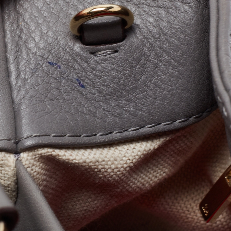 Pre Owned CH Carolina Herrera Grey Leather Tote