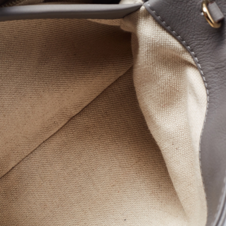 Pre Owned CH Carolina Herrera Grey Leather Tote
