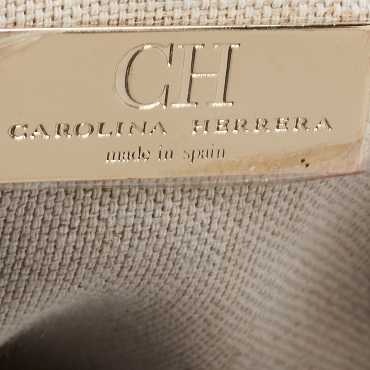 Pre Owned CH Carolina Herrera Grey Leather Tote