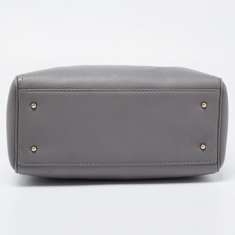 Pre Owned CH Carolina Herrera Grey Leather Tote